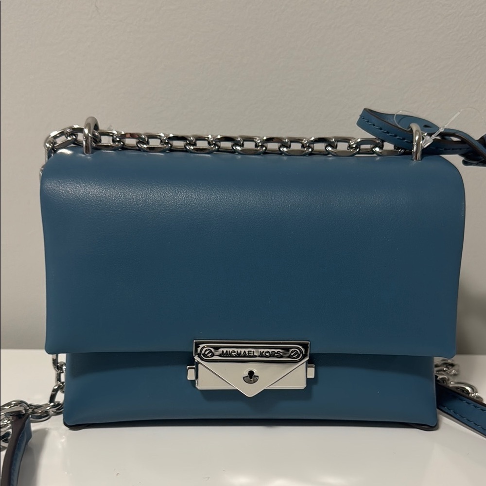 Michael Kors Blue Crossbody Bag with Chain Strap